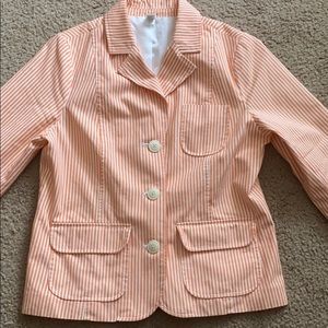 Old Navy peach white vertical striped blazer M/L
